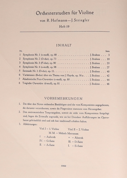 Preview: Orchesterstudien, Violine Heft 19 Johannes Brahms