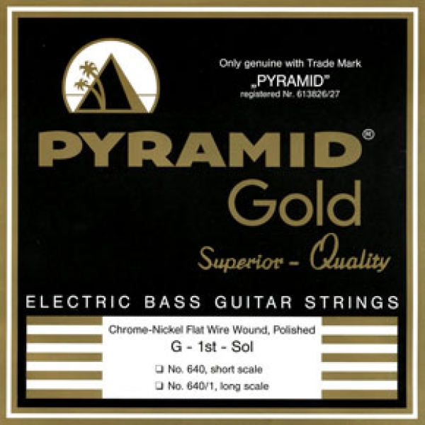 Mobile Preview: PYRAMID 640/1 Gold Flatwound Long Scale 040/105 4-Saiter