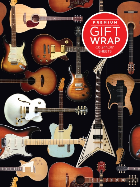 Preview: Geschenkpapier Guitar Collage Design