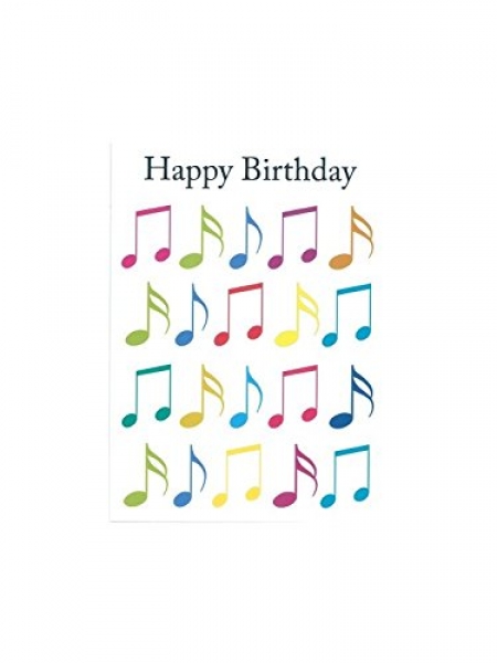 Preview: Happy Birthday Card - Jazzy Music Notes Design