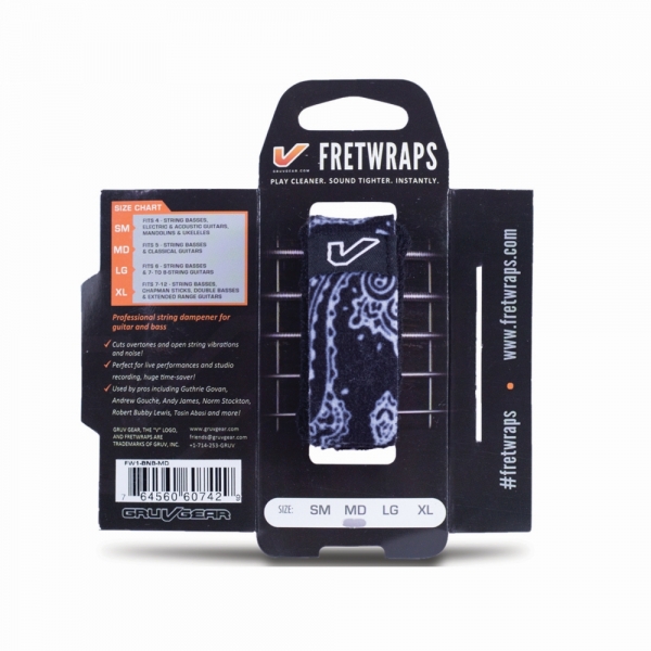 GruvGear FretWrap Small Bandana Black 1-Pack