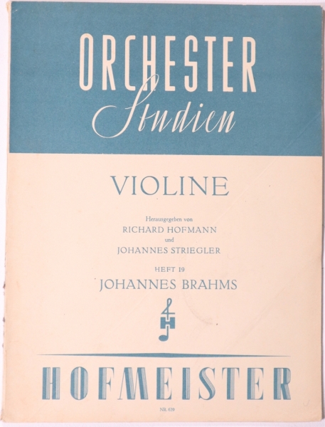 Orchesterstudien, Violine Heft 19 Johannes Brahms