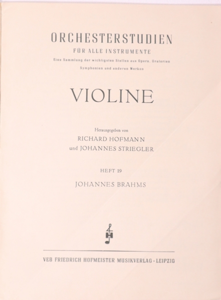 Preview: Orchesterstudien, Violine Heft 19 Johannes Brahms