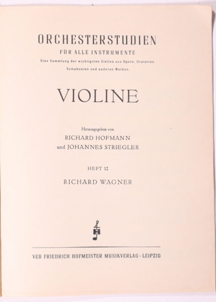 Orchesterstudien, Violine Heft 12 Richard Wagner