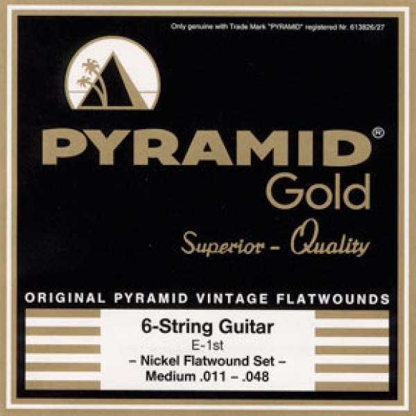 PYRAMID Gold Pure Nickel Flat Wound 011 - 048