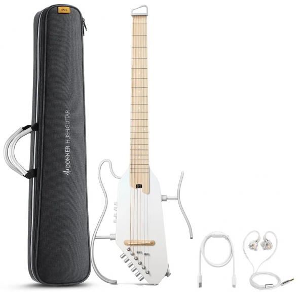 Donner HUSH-I PRO Silent Gitarre white