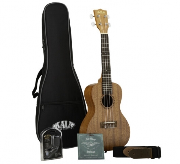 KALA KA-15-C-BNDL Satin Mahogany Concert Ukulele Starter Kit