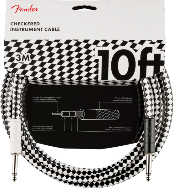 Fender Checkerboard Profi-Instrumentenkabel 3m