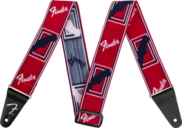 Fender WeighLess Monogram Strap Red/White/Blue