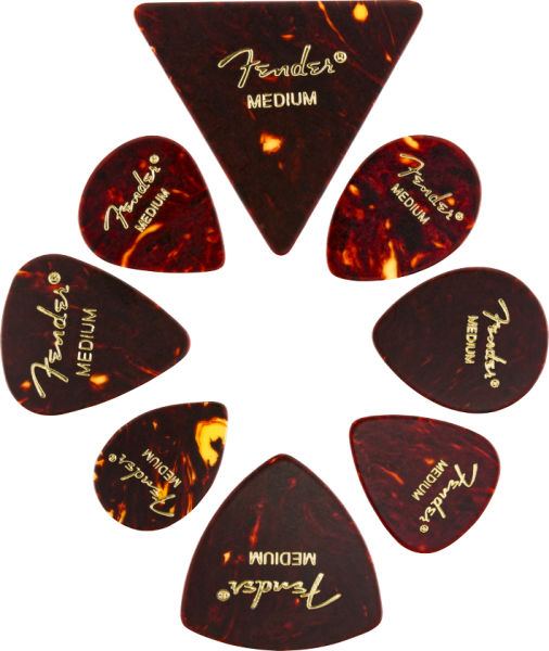 Fender Classic Celluloid Picks Shape Medley 8 Pack