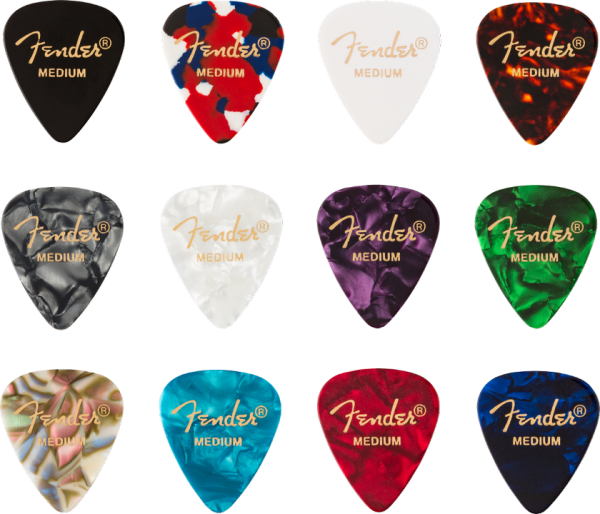 Fender 351 Shape Celluloid Medley Medium 12er Pack