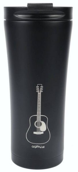 Coffee-to-go thermo mug: guitar