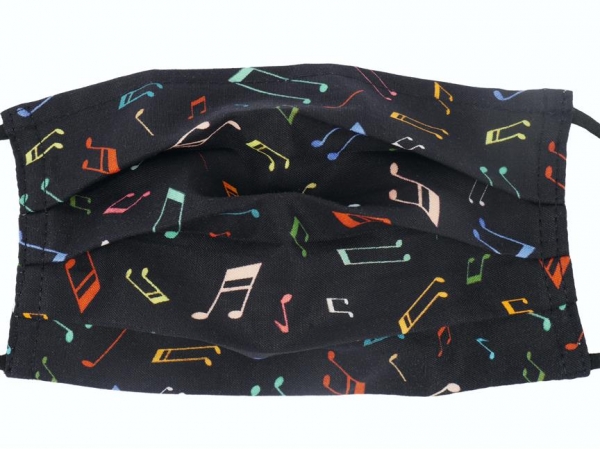 Face Covering Music Notes (Black)