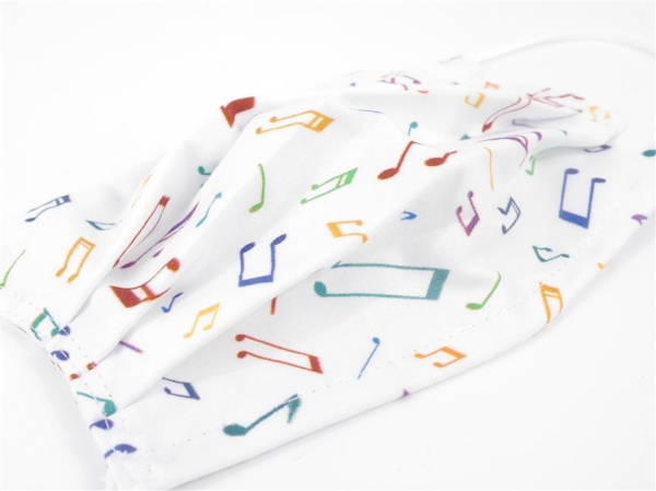 Face Covering Music Notes (White)