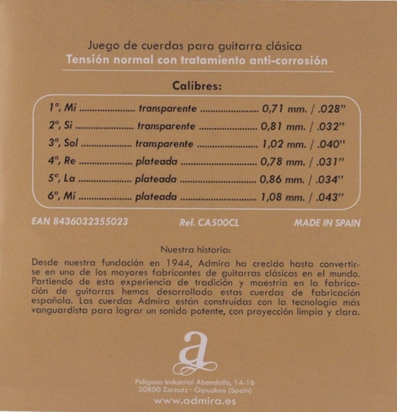 Preview: Admira CA500CL Classical Guitar Strings