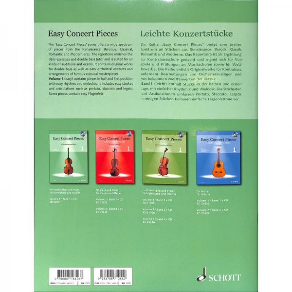 Preview: Easy Concert pieces 1 für Double Bass und Piano +CD