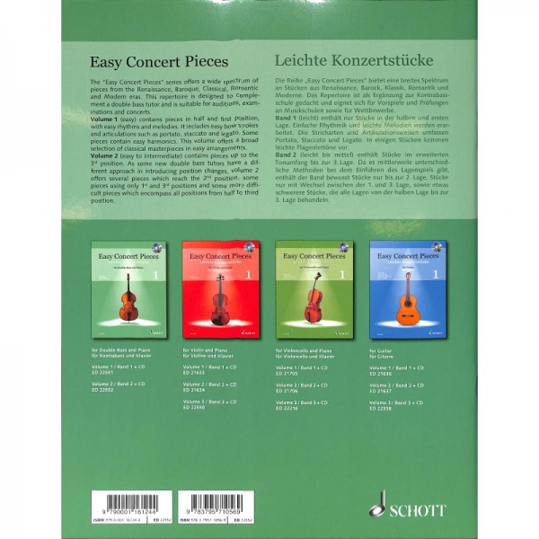 Preview: Easy Concert pieces 2 für Double Bass und Piano +CD