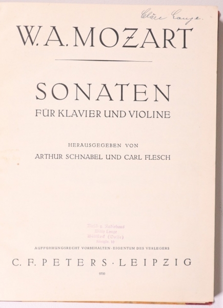 Sonaten für Klavier und Violine W.A.Mozart