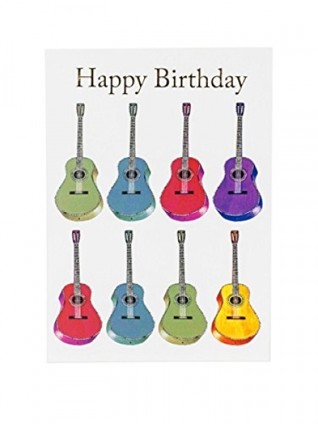 Happy Birthday Card - Jazzy Acoustic Guitar Design